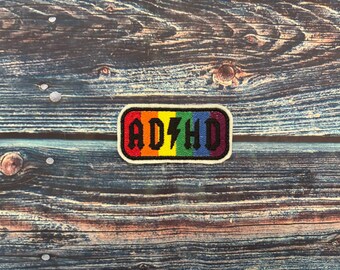 ADHD Rainbow Embroidered Sew On Patch