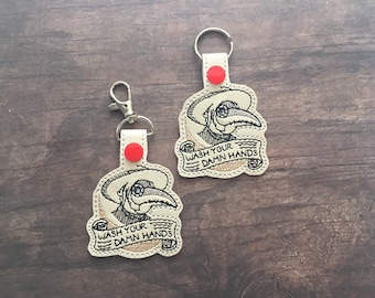 Plague Doctor, lavez-vous les mains, porte-clés ou pendentif pour cordon