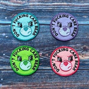 MATURE Don’t F-ing Care Bear Sew on Patch