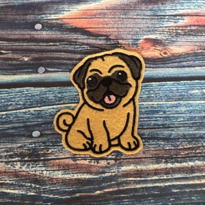 Cute Pug Embroidered Sew On Patch
