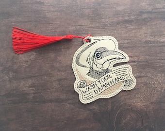 Marque-page Plague Doctor, lavez-vous les mains, ornement