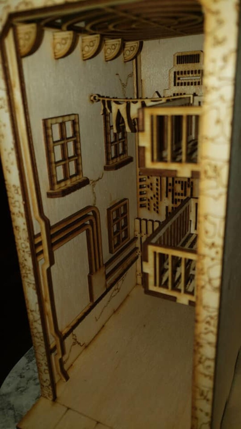 Book Nook Shelf Insert Crime Scene Alley Miniature Diorama Etsy Canada