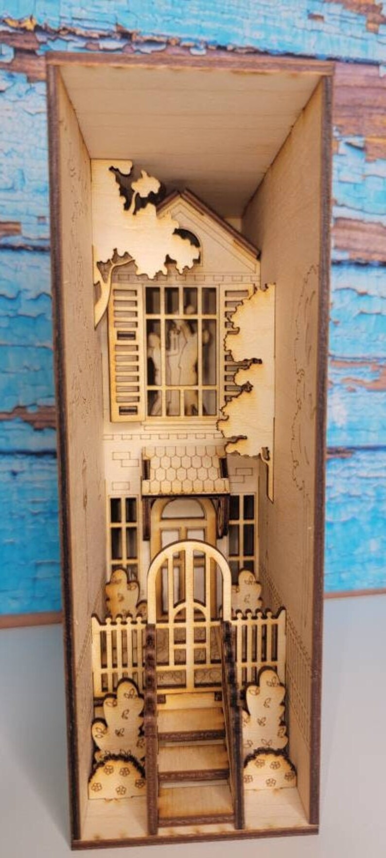 House Book Nook Bookend Book Shelf Insert Etsy