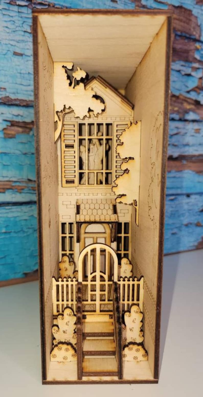 House Book Nook Bookend Book Shelf Insert Etsy