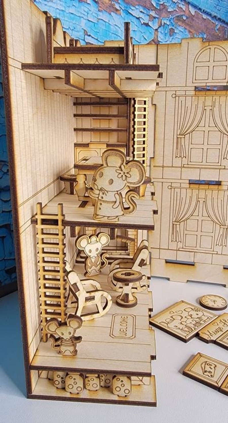 Book Nook Shelf Insert DIY Book Nook Kit Mouse Themed Etsy