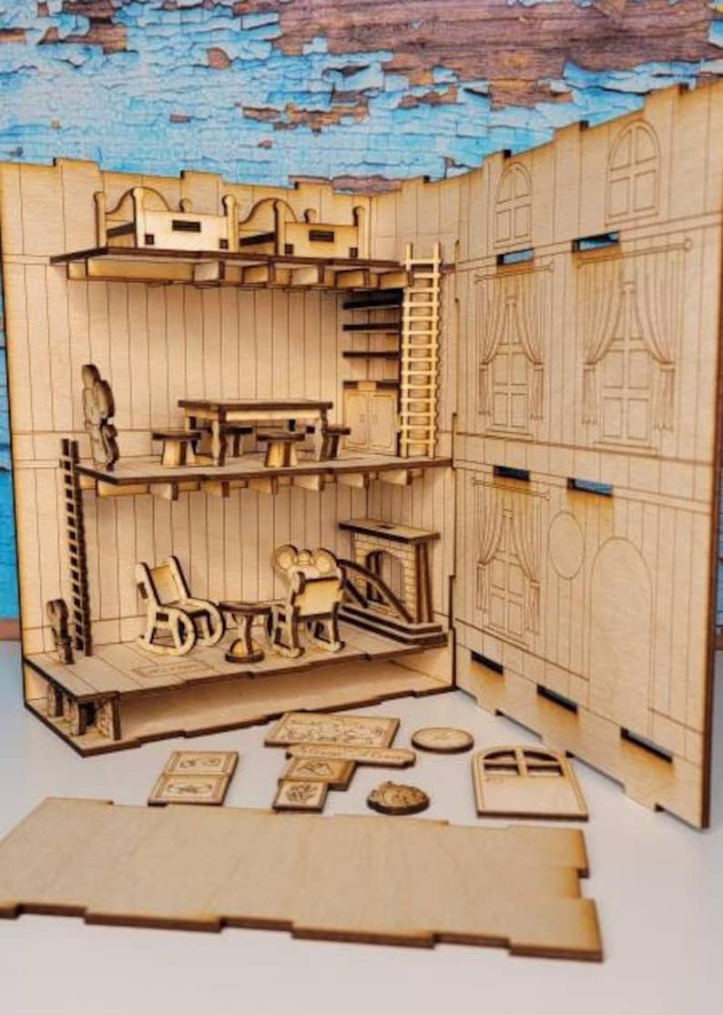 Book Nook Shelf Insert DIY Book Nook Kit Mouse Themed Etsy