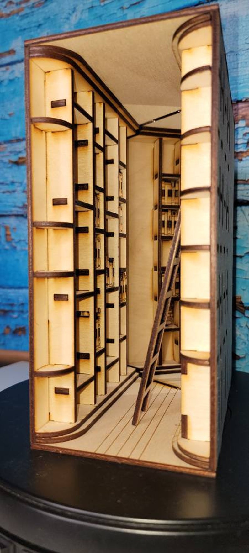 Library Book Nook Shelf Insert DIY Book Nook Kit Diorama Home Decor Book End image 8