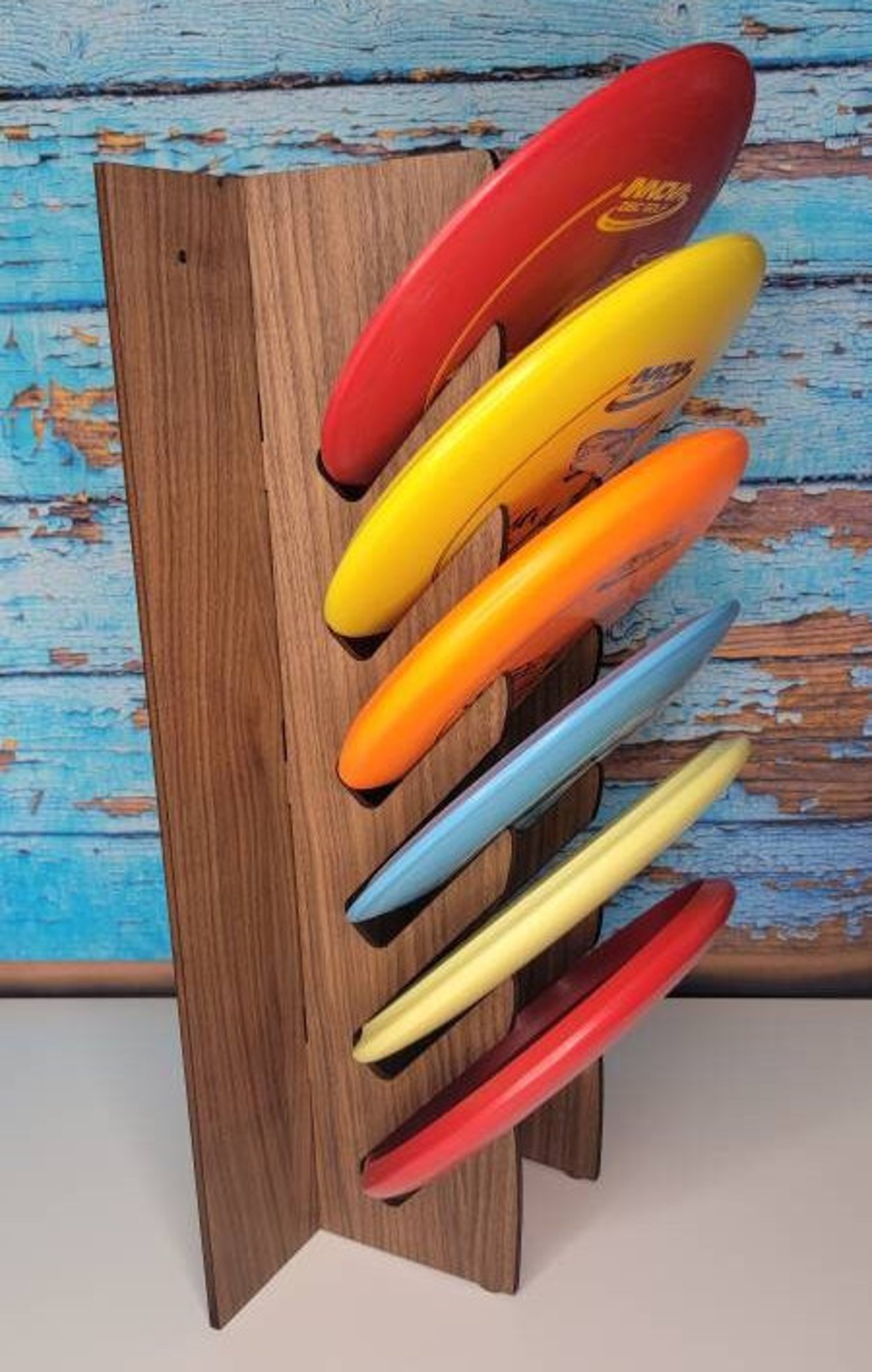 Disc Golf Rack Storage Holder Disc Golf Gift Walnut Finish Etsy