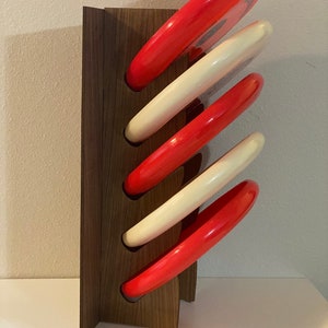 Ultimate Frisbee Disc Rack Storage Holder - Walnut Finish - Rubbed with Danish Oil