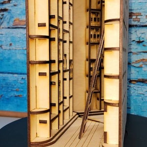 Library Book Nook Shelf Insert DIY Book Nook Kit Diorama Home Decor Book End image 5