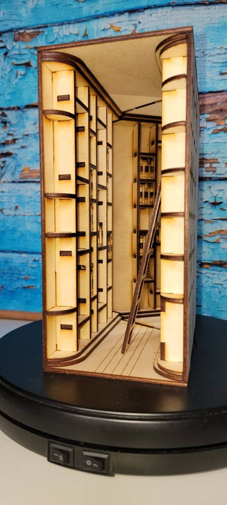 Library Book Nook Shelf Insert DIY Book Nook Kit Diorama Home Decor Book End image 5