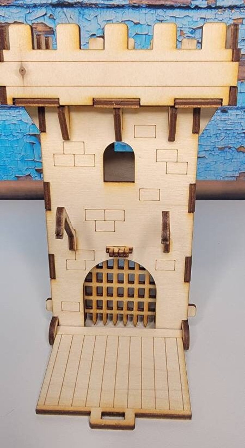 Castle Main Gate Miniature Castle RPG Accessories Terrain and Diorama RPG Scene Dice Game image 2