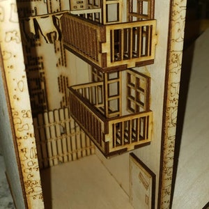 Book Nook Shelf Insert - Crime Scene Alley - Miniature Diorama DIY Book Nook