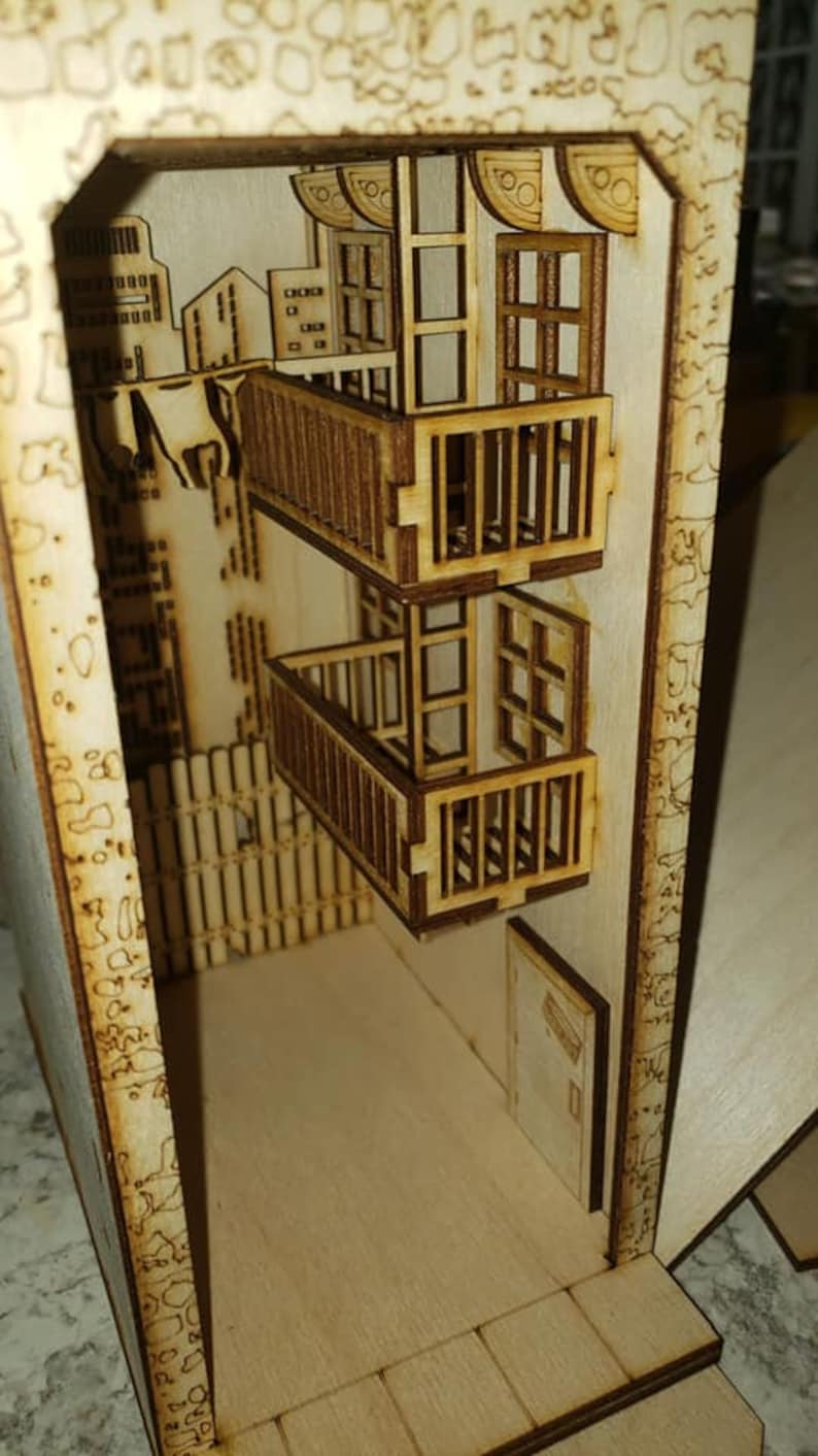 Book Nook Shelf Insert Crime Scene Alley Miniature Diorama Etsy Canada
