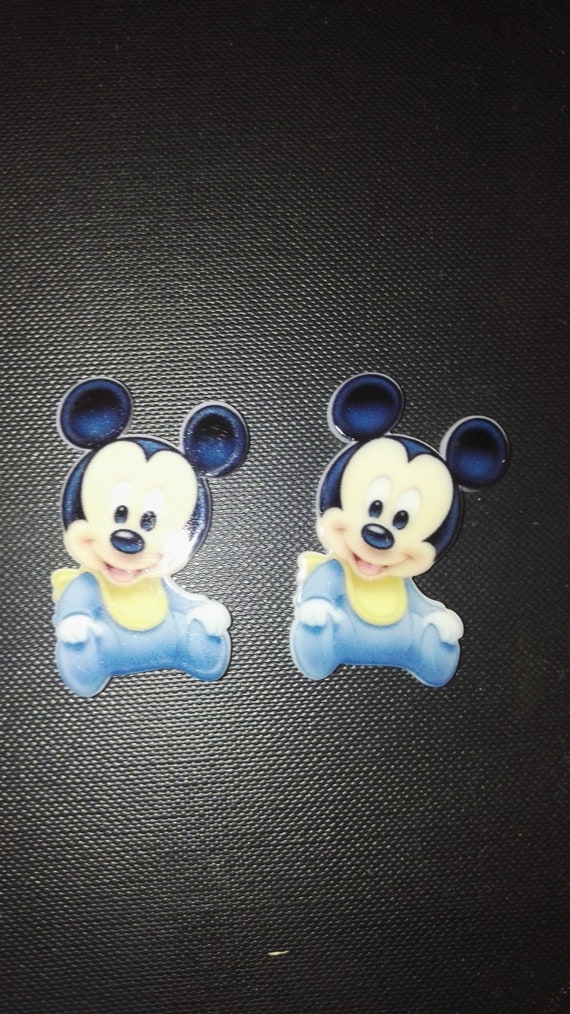 2 Perles bois Disney Mickey Minnie 20 mm