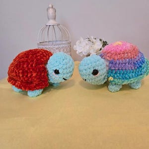 Handmade Crochet Turtle Plushie with Removable Shell
