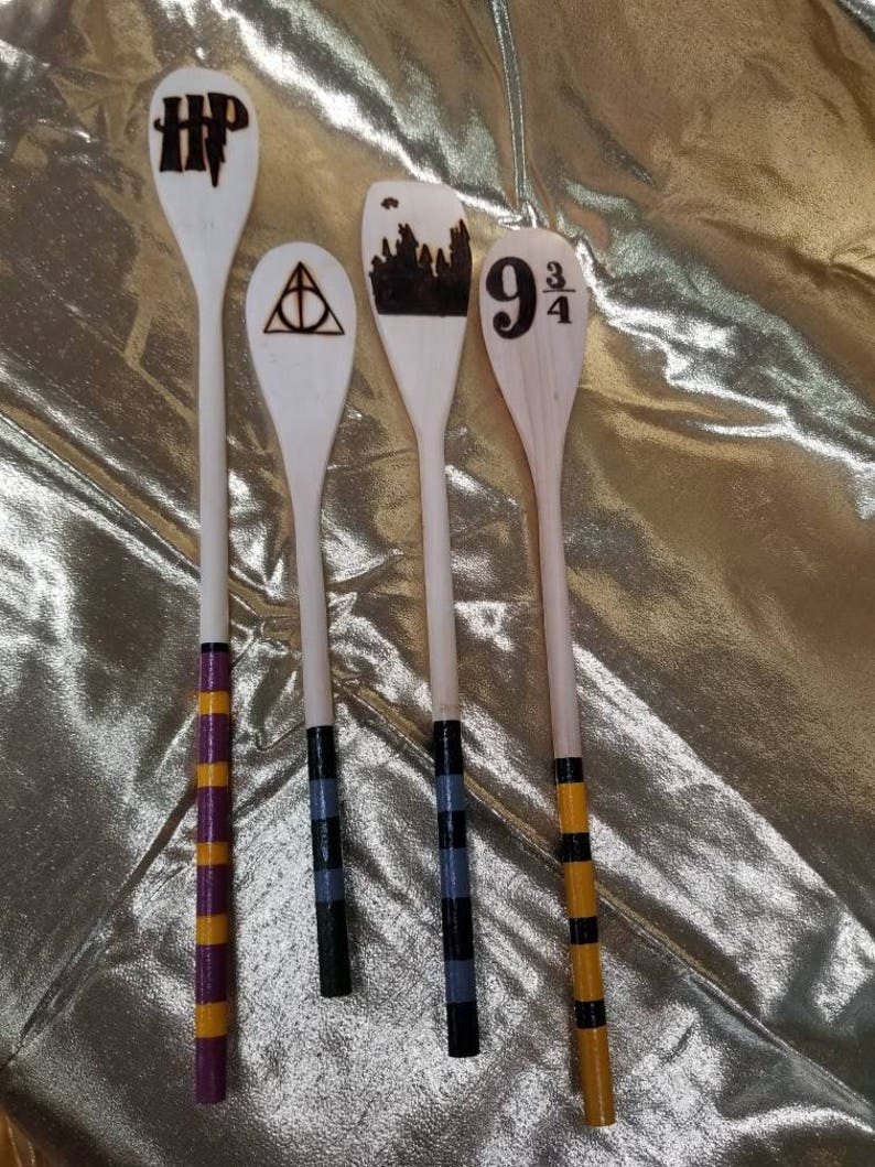 Harry Potter Themed Wood Burned Spoons Etsy