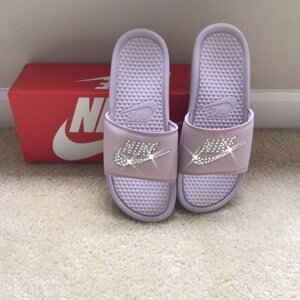 nike slides silver