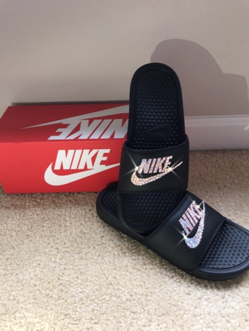 nike womens slides rose gold