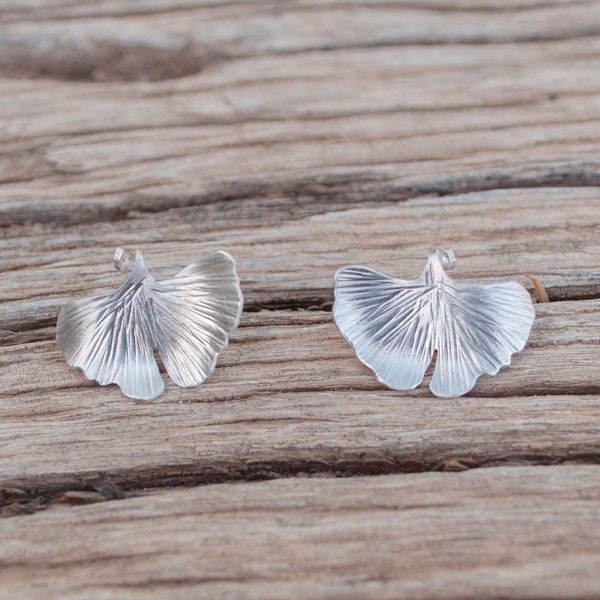 Black Friday earrings, Ginkgo leaf earrings silver, plant earrings wedding day, leaf jewelry handmade, delicate earrings for birthday gift