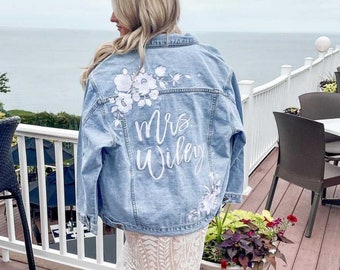 flower jean jacket