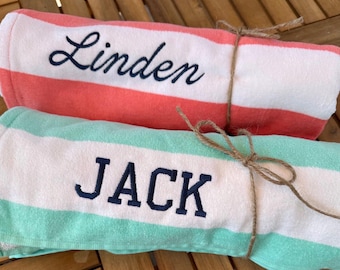 CUSTOM Name Embroidered Beach Towel __ Bachelorette Party Swag
