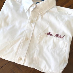 CUSTOM Embroidered Name Over Pocket Oversized Button Down Shirts