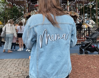 Embroidered Women's Relaxed Fit Mama Jacket __ Mothers Day Gift