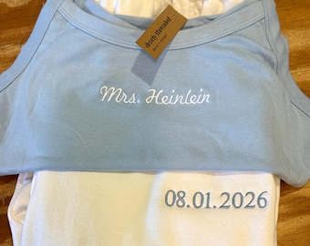Custom Embroidered Mrs. Tank and Sweatpants Set
