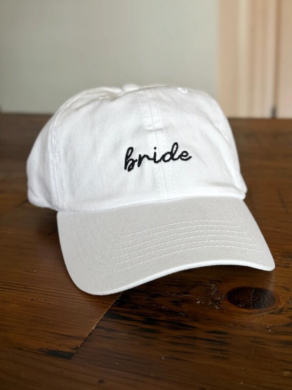 Embroidered bride White Dad Hat