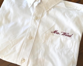 CUSTOM Embroidered Name Over Pocket Oversized Button Down Shirts