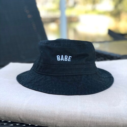 Embroidered Black BABE Bucket Hat