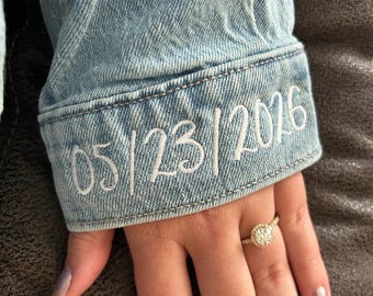Add Wedding Date To Jacket Cuff Or Under Collar
