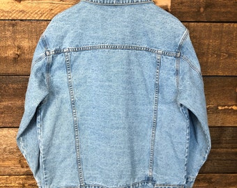 denim + thread 100% cotton light washed relaxed fitting boyfriend style  women's denim jacket (no embroidery)