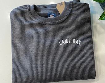 Embroidered Game Day Custom Corded Crewneck Sweatshirt