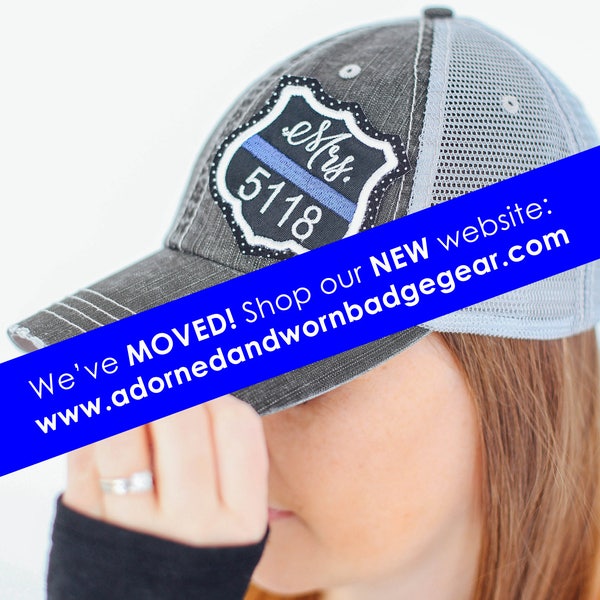 Trucker Hat | Custom Badge Patch | Thin Blue Line | Custom Hat | Police Wife | Police Supporter | Police Gift | LEOW