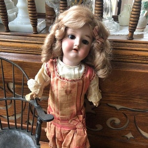 Antique 1907 Doll with German Bisque Head and Composition Body, with Original Clothing