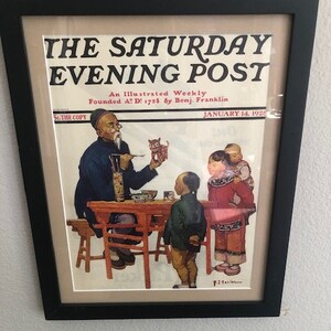 Authentic Vintage Saturday Evening Post Cover, January 14, 1928 by H. J. Soulen, &quot;Chinese Painting China&quot;