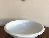 Large White Ironstone Wash Basin Bowl, Portland Shape, 13 quot and Marked Warranted Ironstone China, Elsmore Forster with Royal Coat of Arms