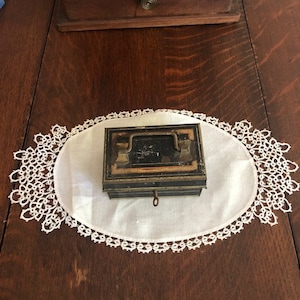 Antique Metal Deed Box with Key, Marked &quot;English Make&quot;, Circa 1800&#39;s