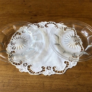 Pair of Heisey Early American Pattern Glass Plates, 5&quot; in Diameter, Marked with Diamond and H