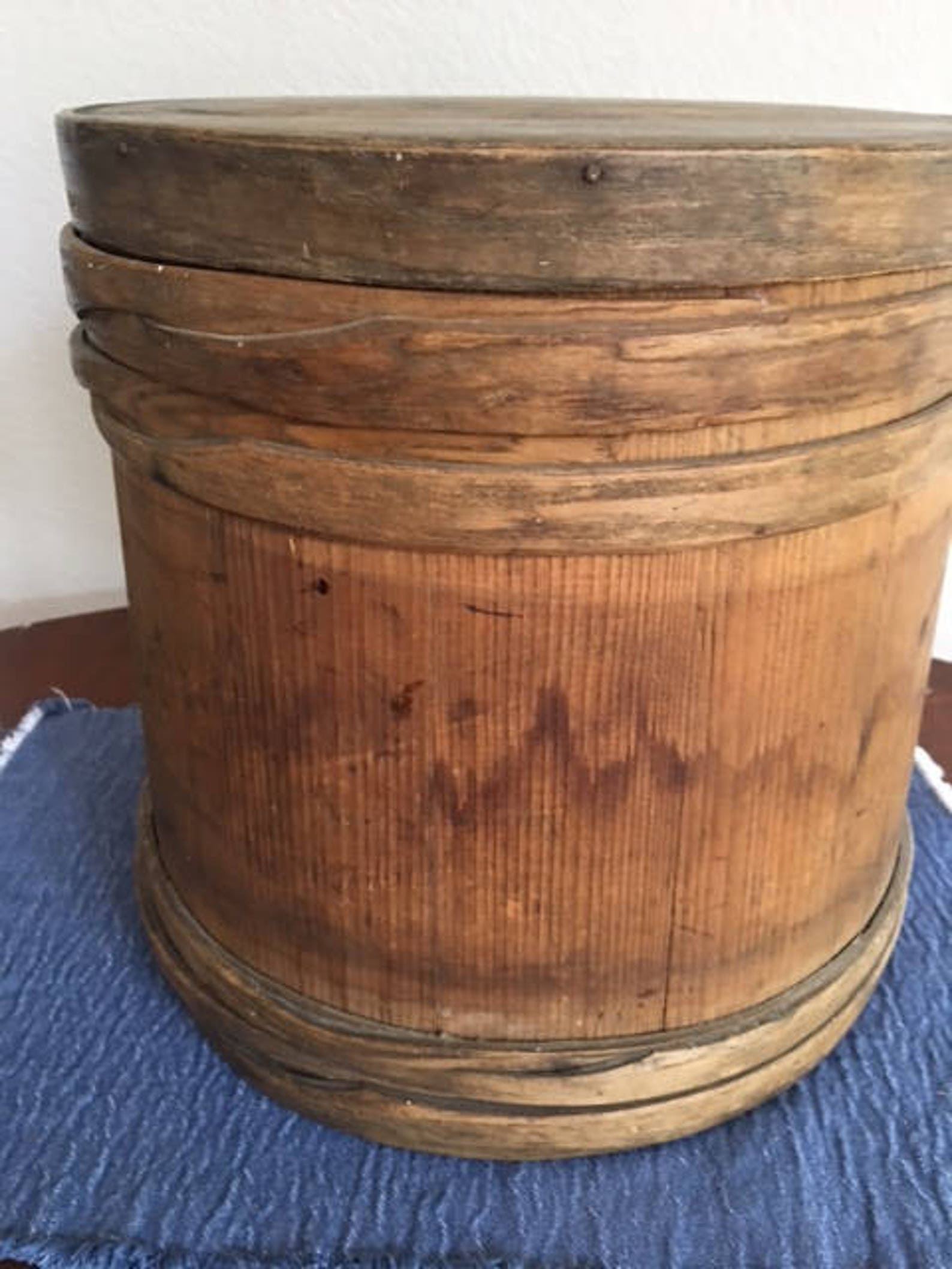 Antique Firkin Sugar Box or Flour Pantry Holder Circa Etsy