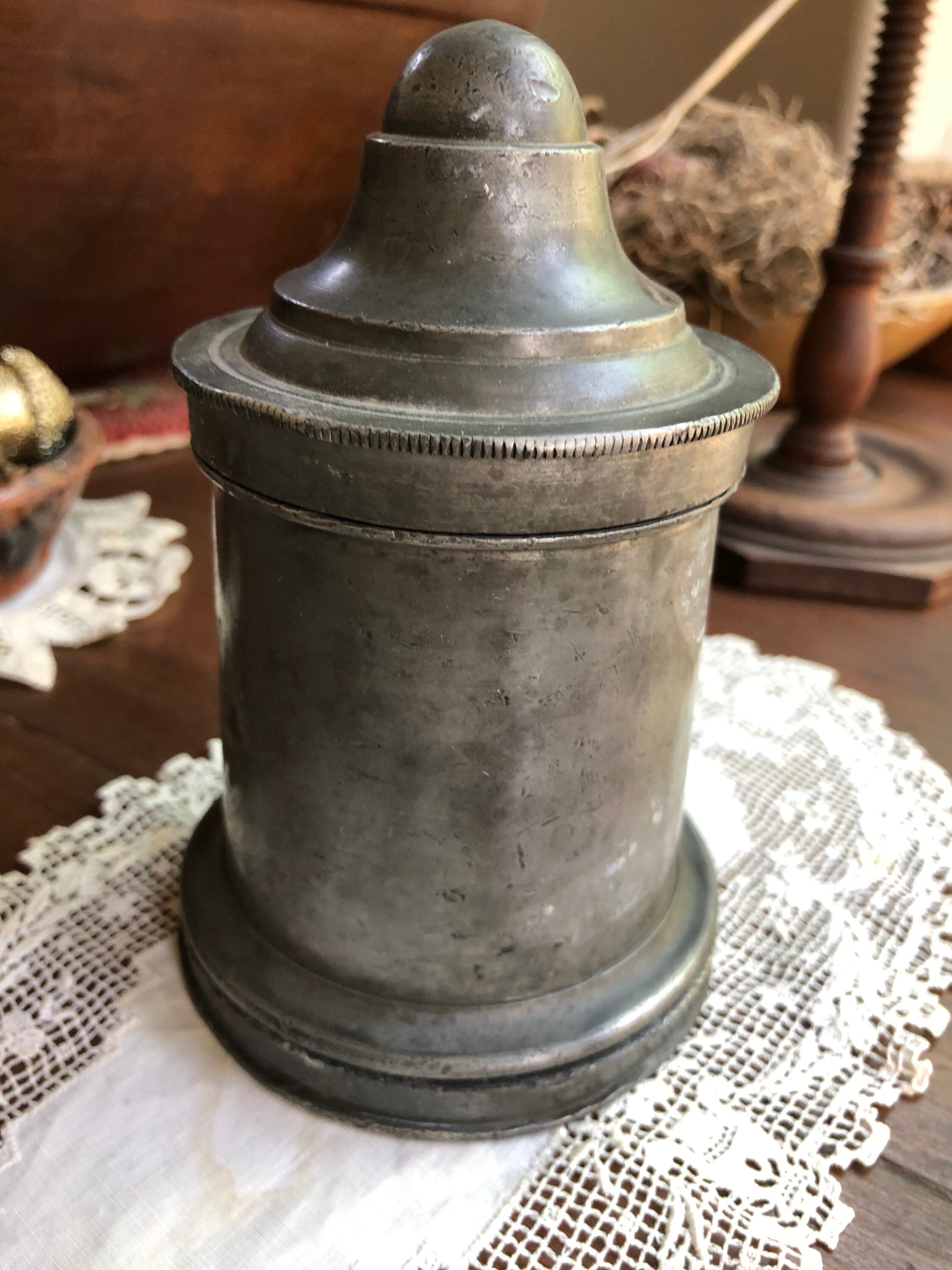 Antique Pewter Pint Ice Cream Mold 3 Piece Pewter Mold Marked Etsy