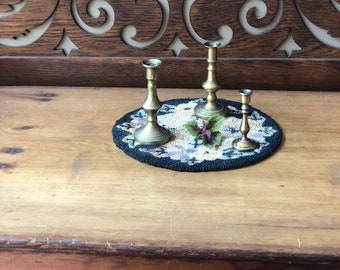 Three Vintage Brass Candle Sticks, Miniature Brass Candle Holders