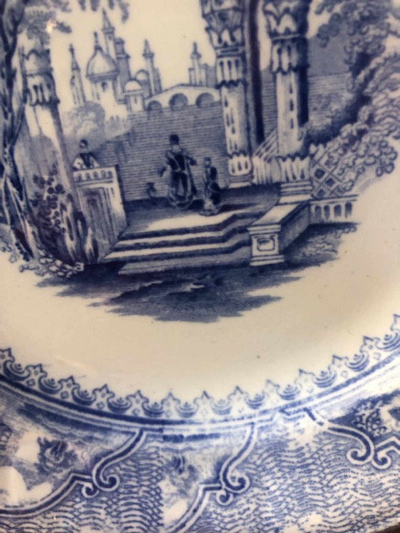 Antique Castle Scenery Blue Transferware Plate by Jacob Furnival PG Co ...