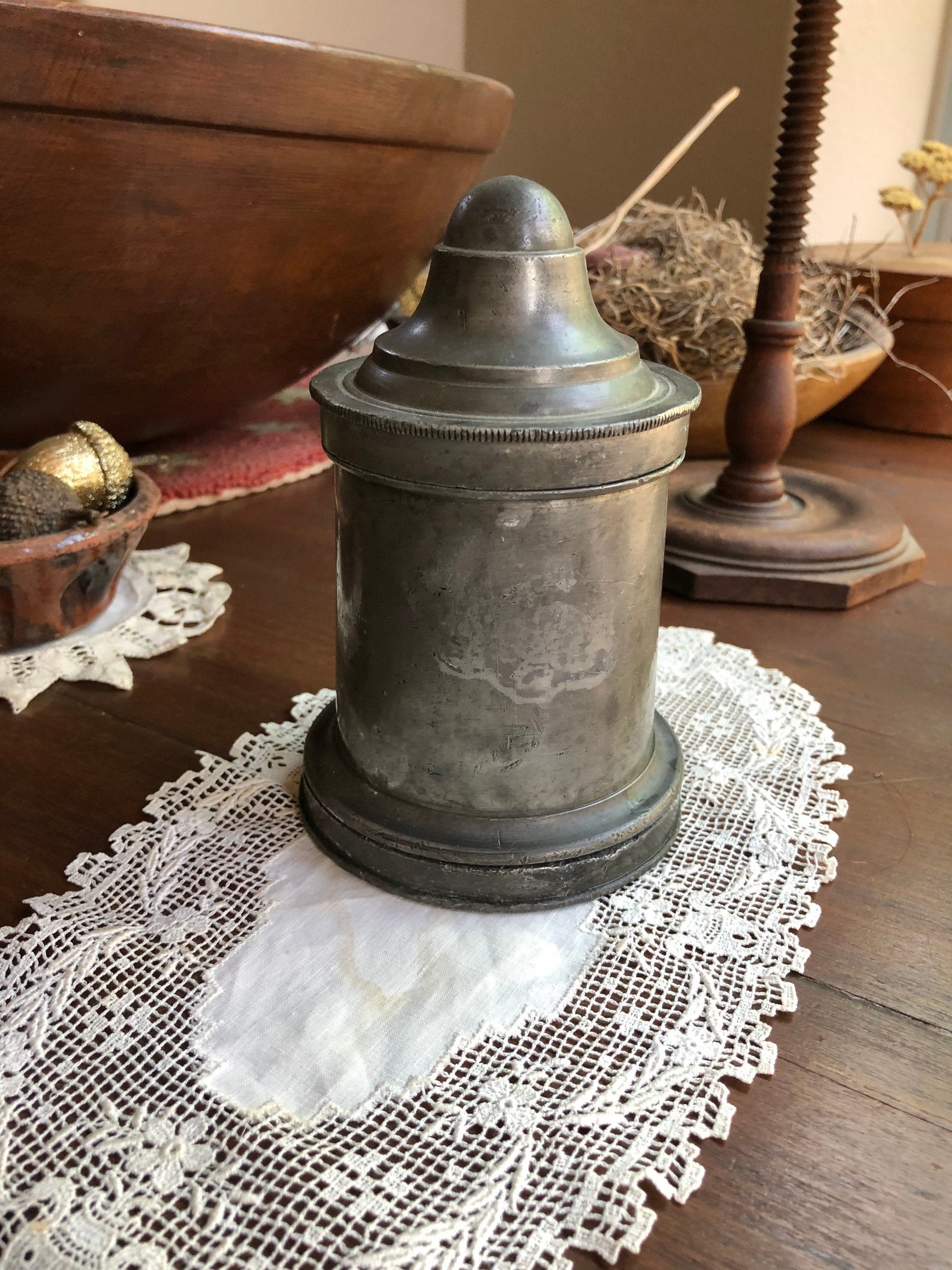 Antique Pewter Pint Ice Cream Mold 3 Piece Pewter Mold Marked Etsy