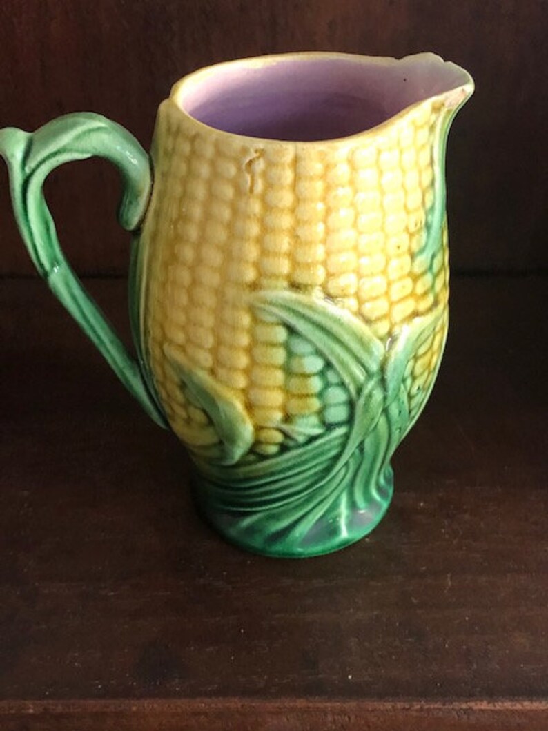 Antique Corn Cream Pitcher Majolica From the 1800's Etsy
