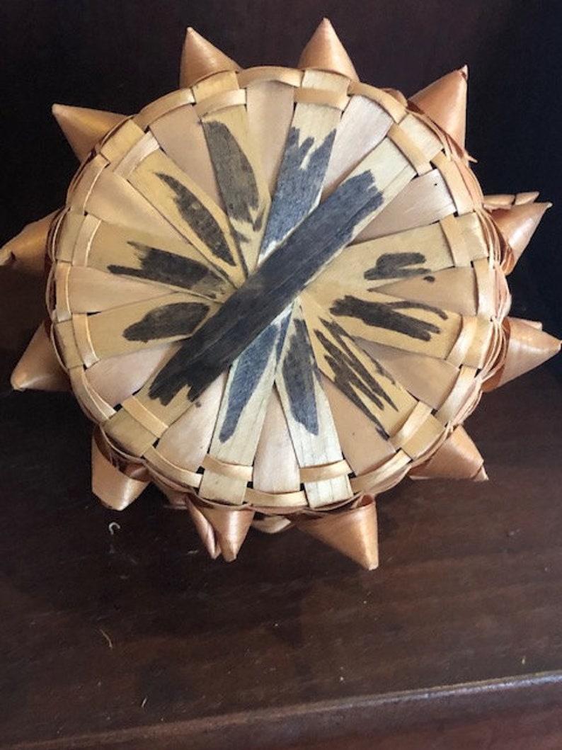 Vintage Fancy Maine Native American Handmade Basket 4.5 Etsy