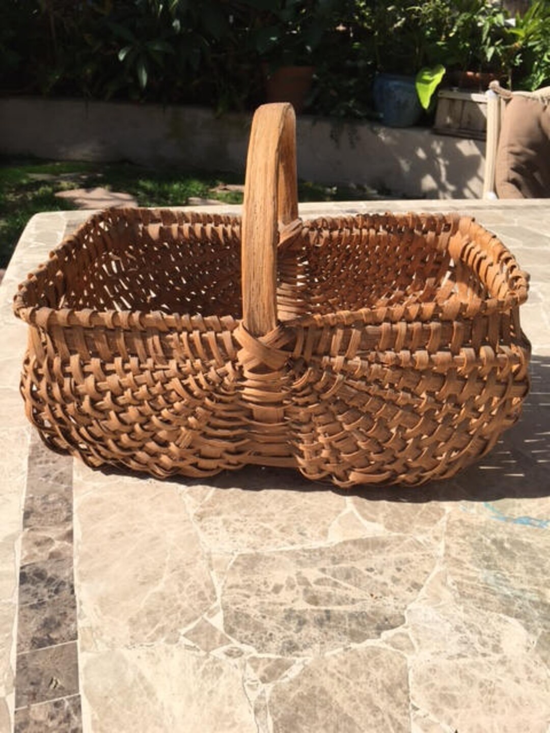 Oak Splint Buttocks Shaped Basket With Solid Handle - Etsy