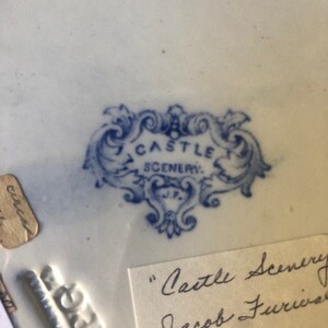 Antique Castle Scenery Blue Transferware Plate by Jacob Furnival PG Co ...